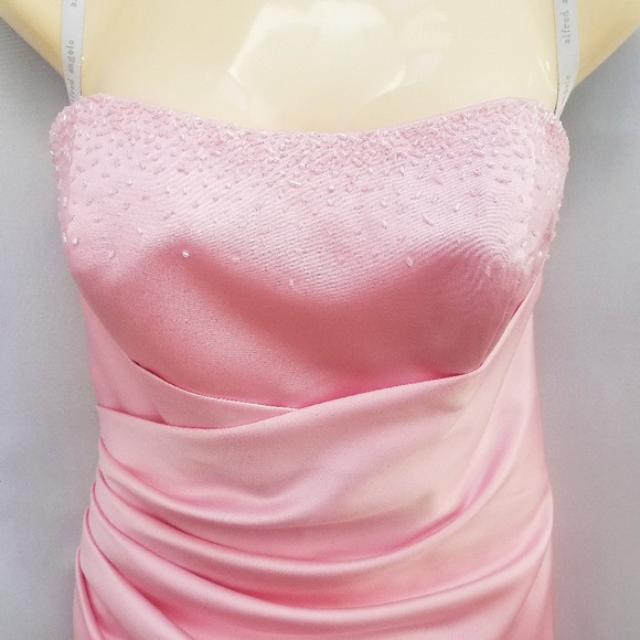 Alfred Angelo Pink Beaded Sweetheart Dress 6 - Picture 3 of 6